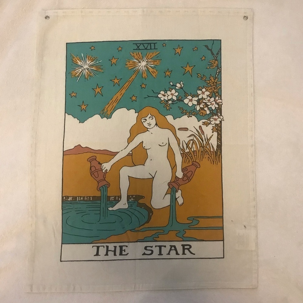 2/$20 17” x 22” “The Star” tapestry with woman